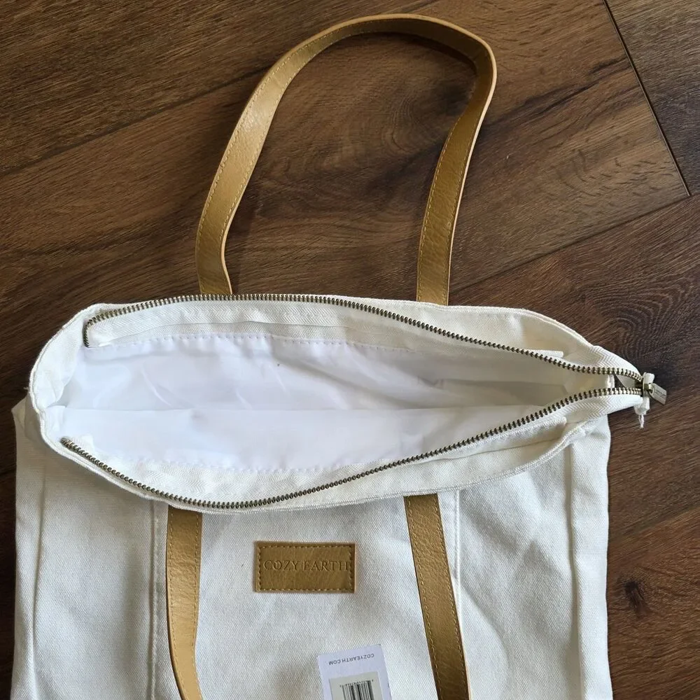 Cozy Earth Zippered Canvas Tote Bag 12